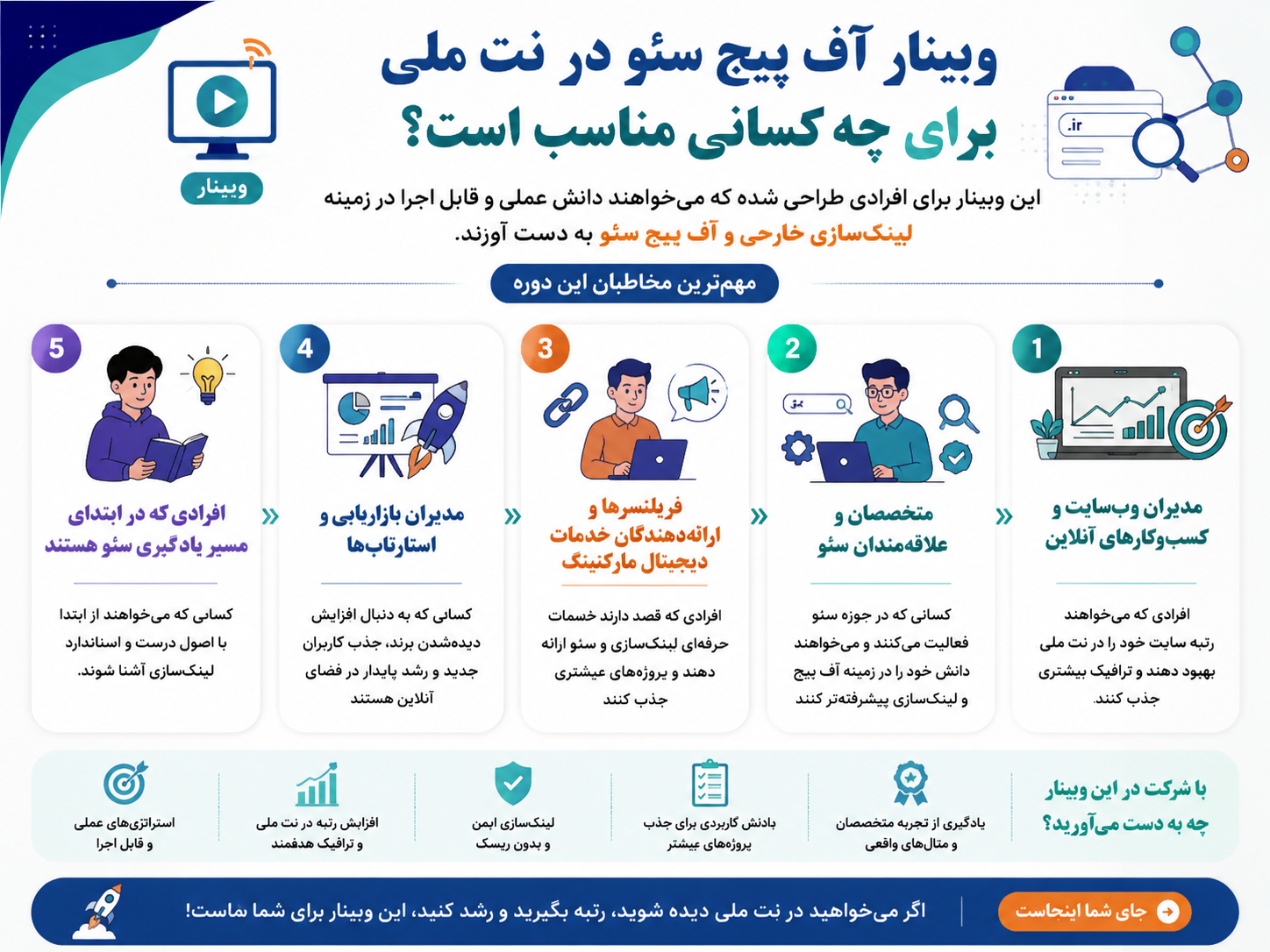وبینار آف پیج سئو در نت ملی برای چه کسانی مناسب است؟