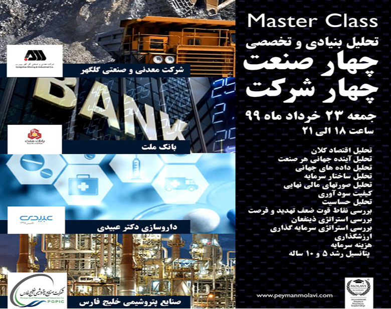 وبینار تحلیل بنیادی و تخصصی چهار صنعت چهار شرکت بورسی ایران