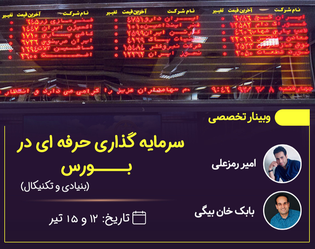 وبینار سرمایه گذاری حرفه ای در بورس کاملا عملیاتی (بنیادی و تکنیکال)