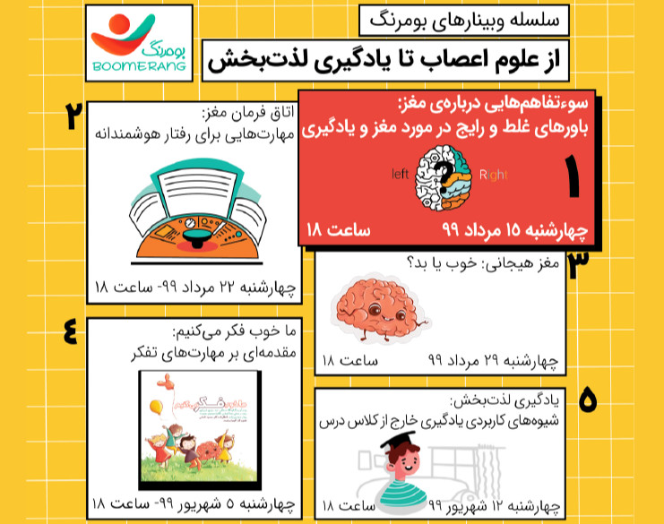 وبینار سوءتفاهم‌هایی درباره‌ی مغز: باورهای غلط رایج در مورد مغز و یادگیری