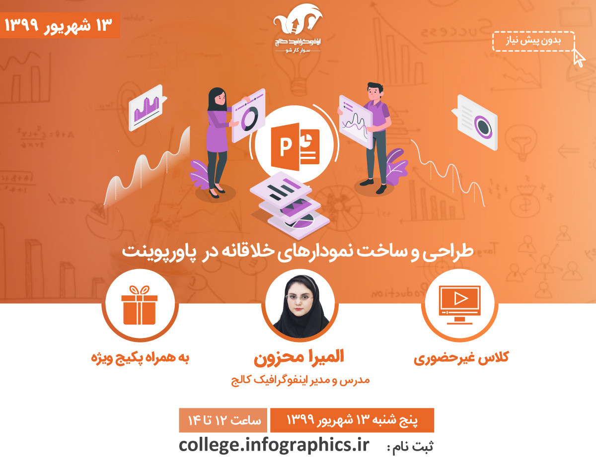 وبینار طراحی و ساخت نمودارهای خلاقانه در نرم‌افزار پاورپوینت (Powerpoint)