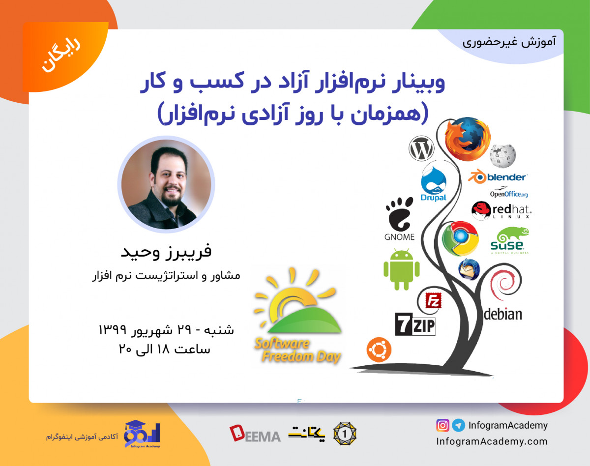 وبینار نرم‌افزار آزاد در کسب و کار (همزمان با روز آزادی نرم افزار)