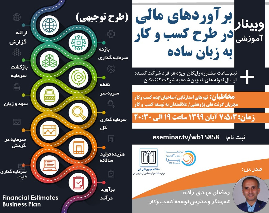 وبینار آموزش برآوردهای مالی(طرح توجیهی) در تدوین طرح کسب وکار