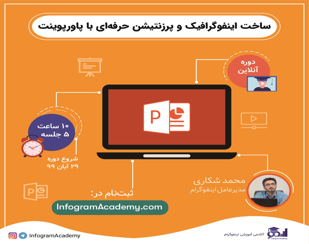 سومین دوره ساخت اینفوگرافیک و پرزنتیشن حرفه ای با پاورپوینت