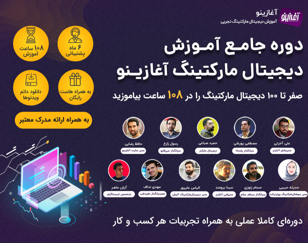 10مین دوره ی جامع دیجیتال مارکتینگ آغازینو