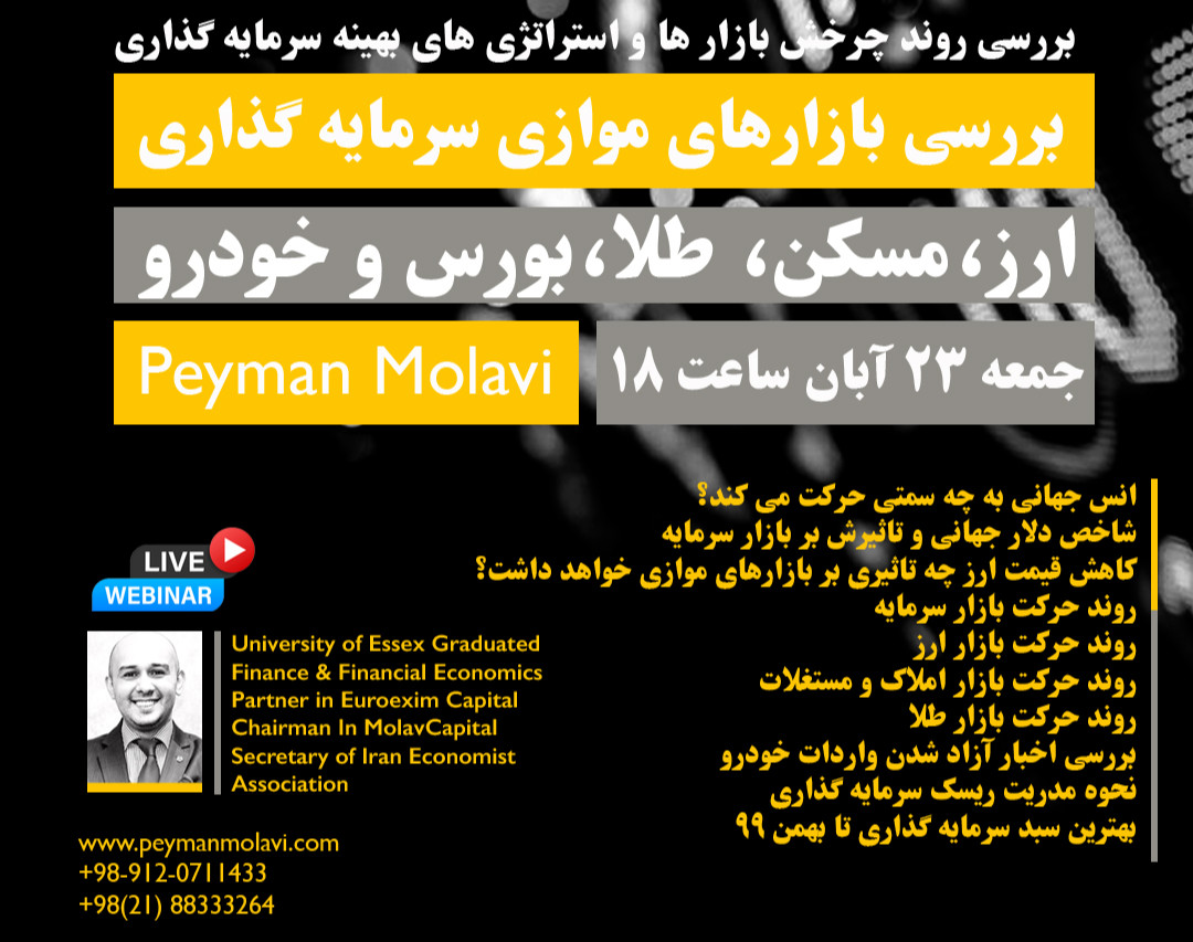 وبینار بررسی بازارهای موازی سرمایه گذاری (ارز،مسکن، طلا،بورس و خودرو)