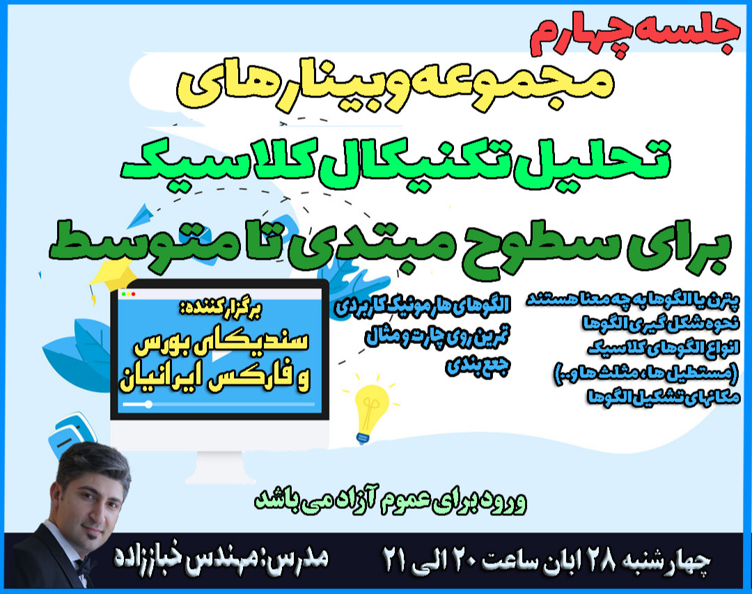 جلسه چهارم مجموعه وبینارهای تحلیل تکنیکال کلاسیک برای سطوح مبتدی تا متوسط