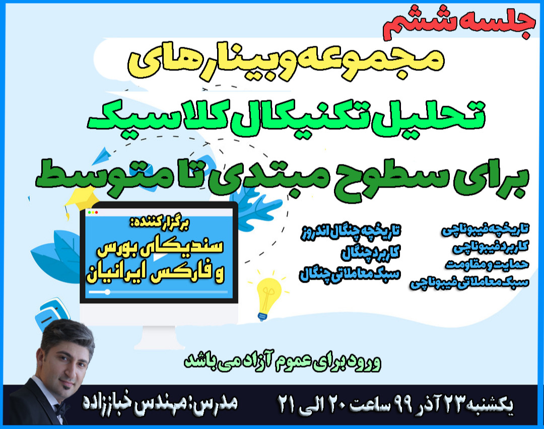 جلسه ششم مجموعه وبینارهای تحلیل تکنیکال کلاسیک برای سطوح مبتدی تا متوسط(فیبوناچی- چنگال اندروز-نکات تکمیلی)