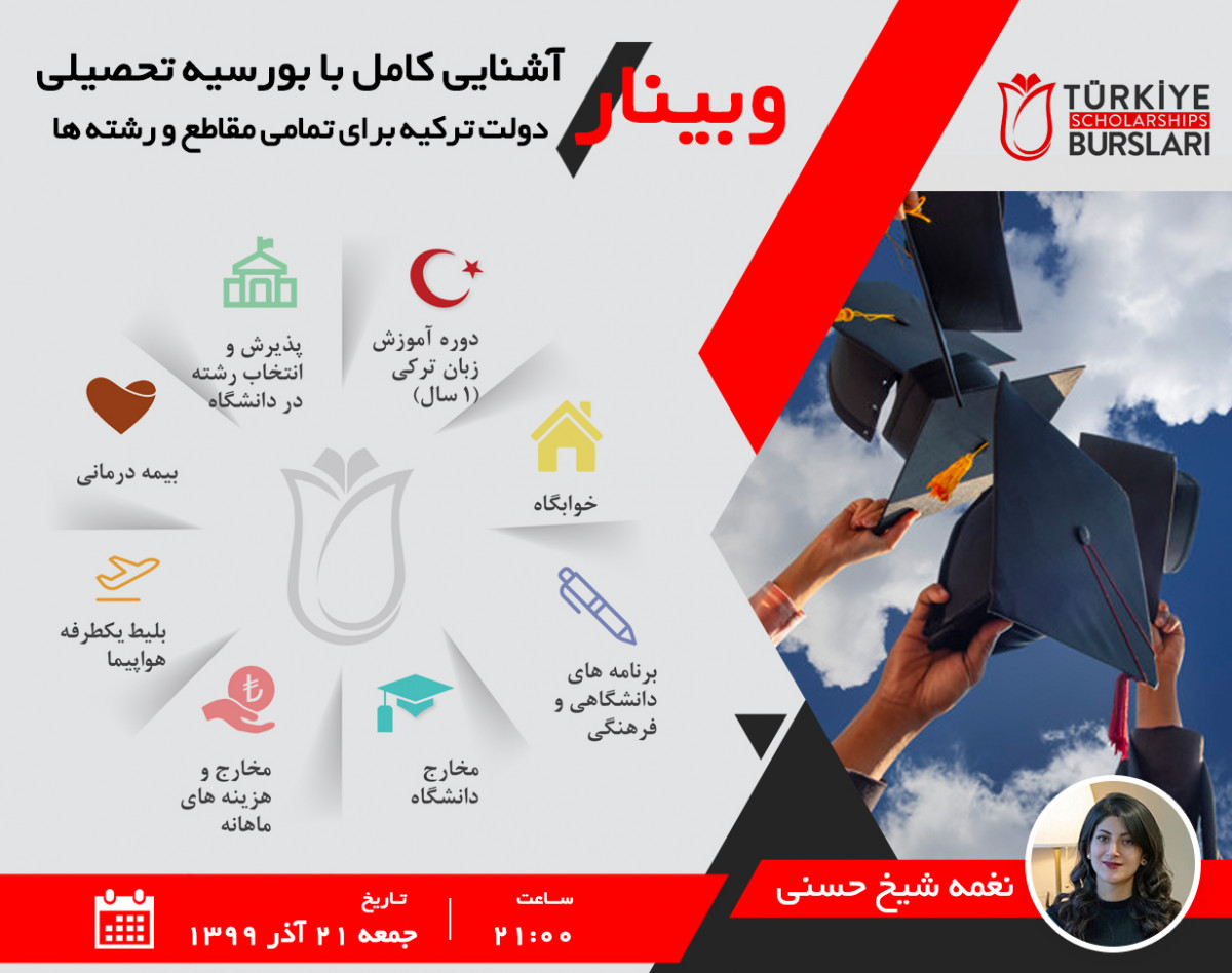 وبینار آشنایی کامل با بورسیه تحصیلی دولت ترکیه برای تمامی مقاطع و رشته ها