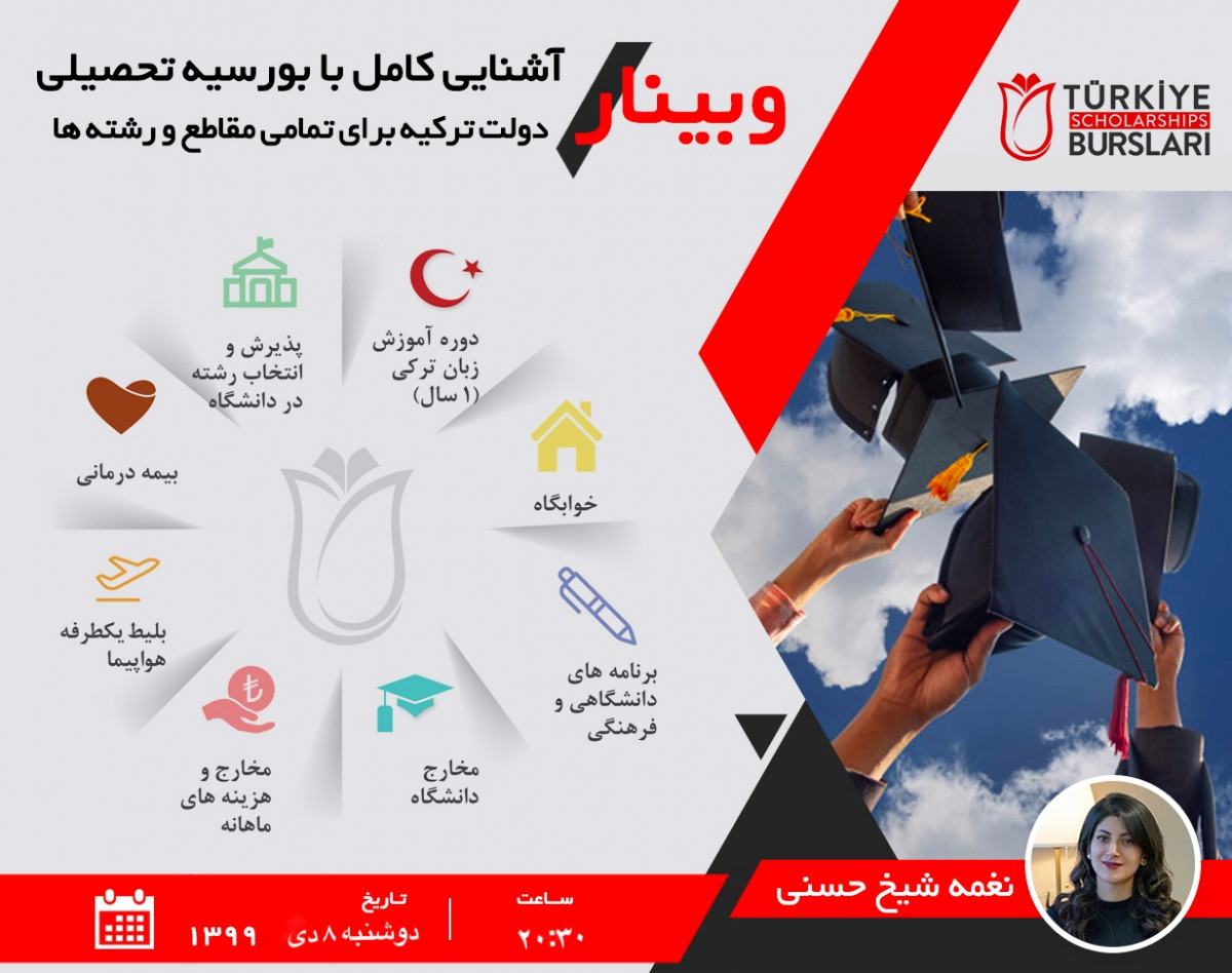 وبینار آشنایی کامل با بورسیه تحصیلی دولت ترکیه و راهکارهای افزایش شانس قبولی برای تمامی مقاطع و رشته ها