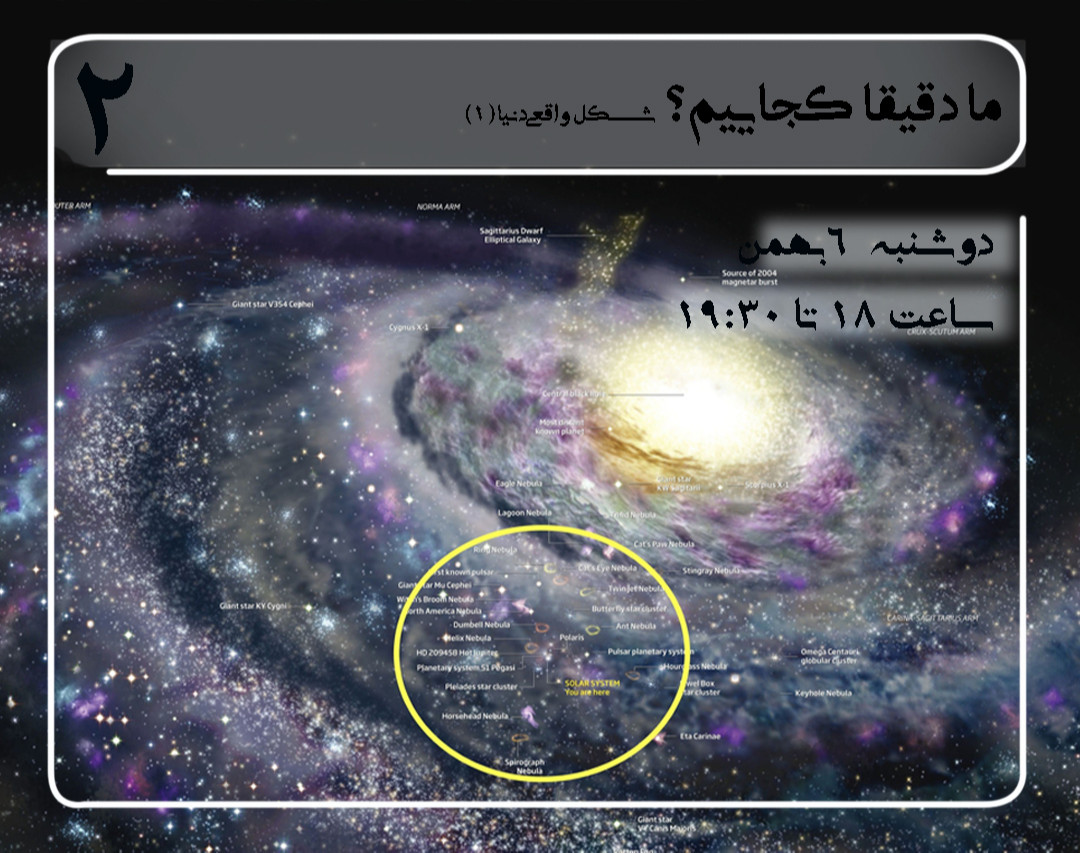 وبینار ما دقیقا کجاییم؟جای ما در جهان و مقدمه ای بر شکل دنیا.