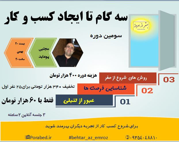 وبینار سه گام تا ایجاد کسب و کار (دوره 3)