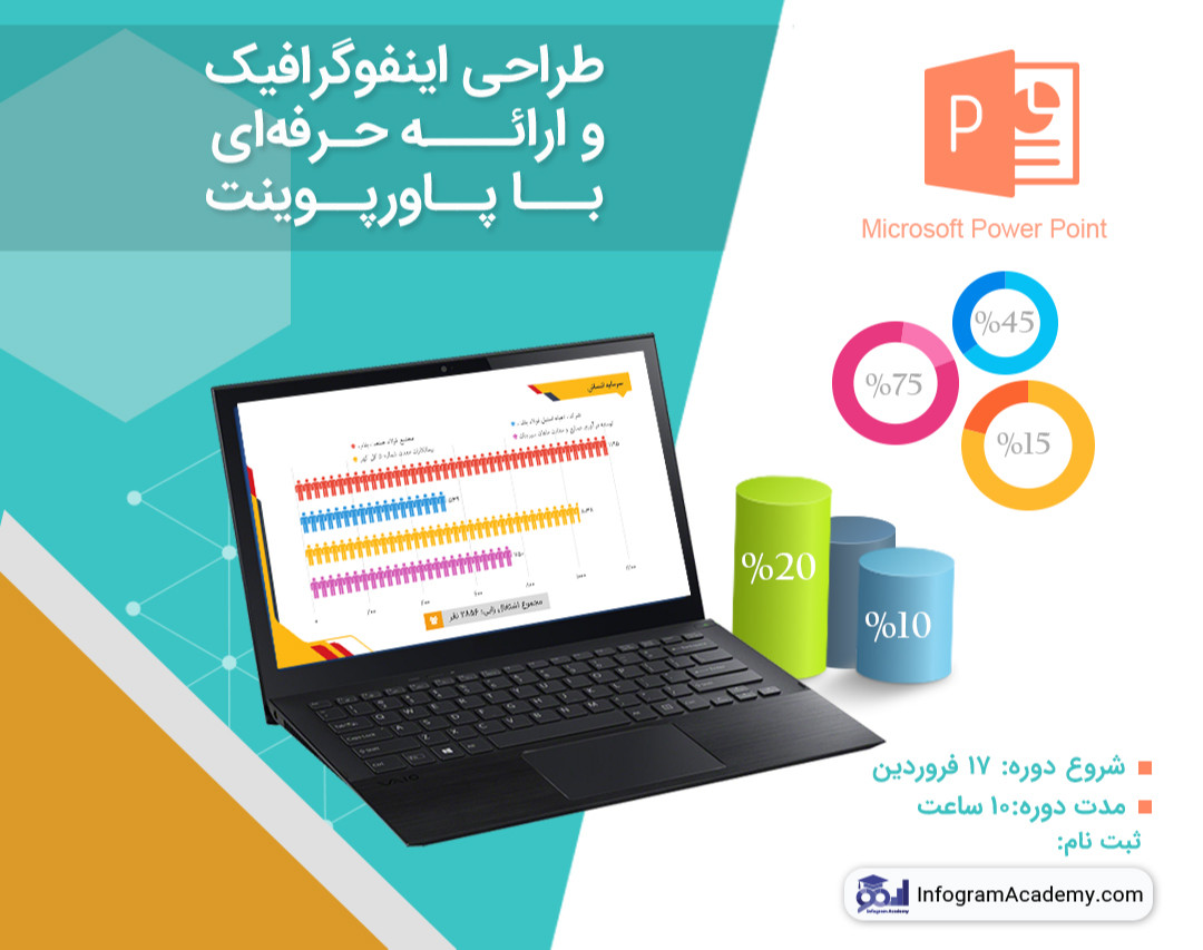ششمین دوره آنلاین ساخت اینفوگرافیک و پرزنتیشن حرفه‌ای با پاورپوینت