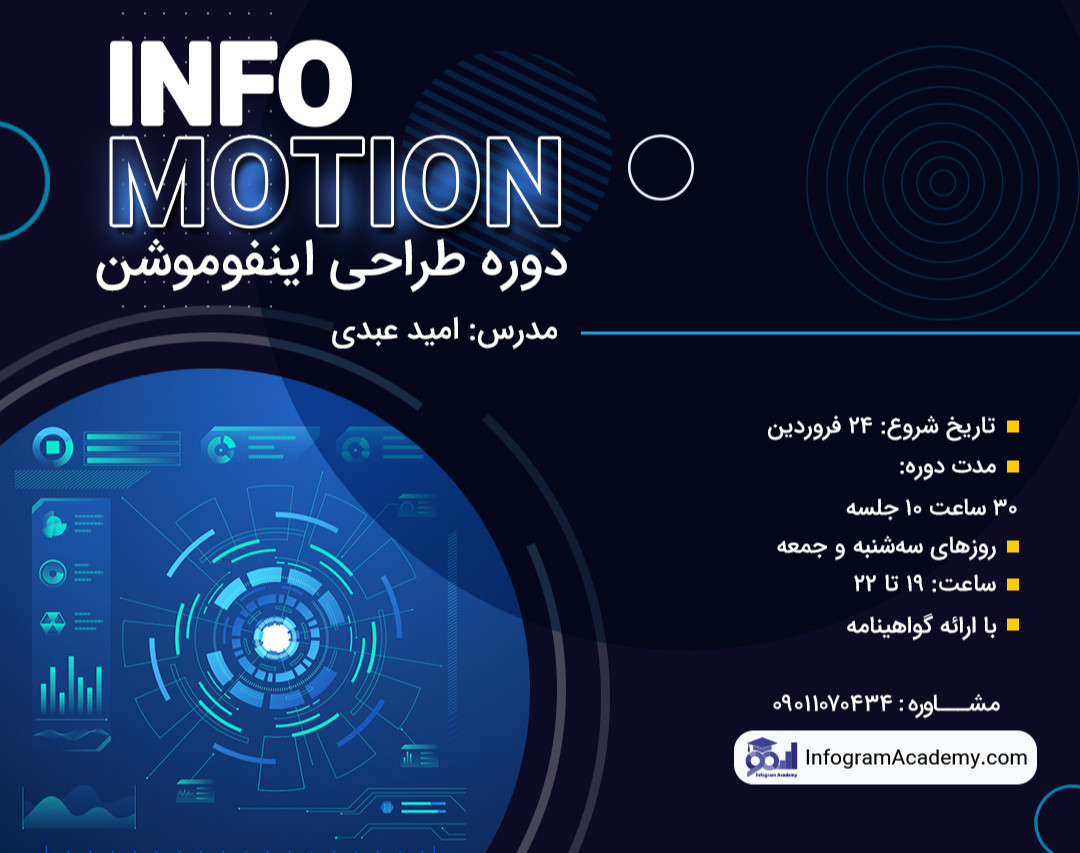 دومین دوره آنلاین طراحی اینفوموشن (اینفوگرافیک متحرک)
