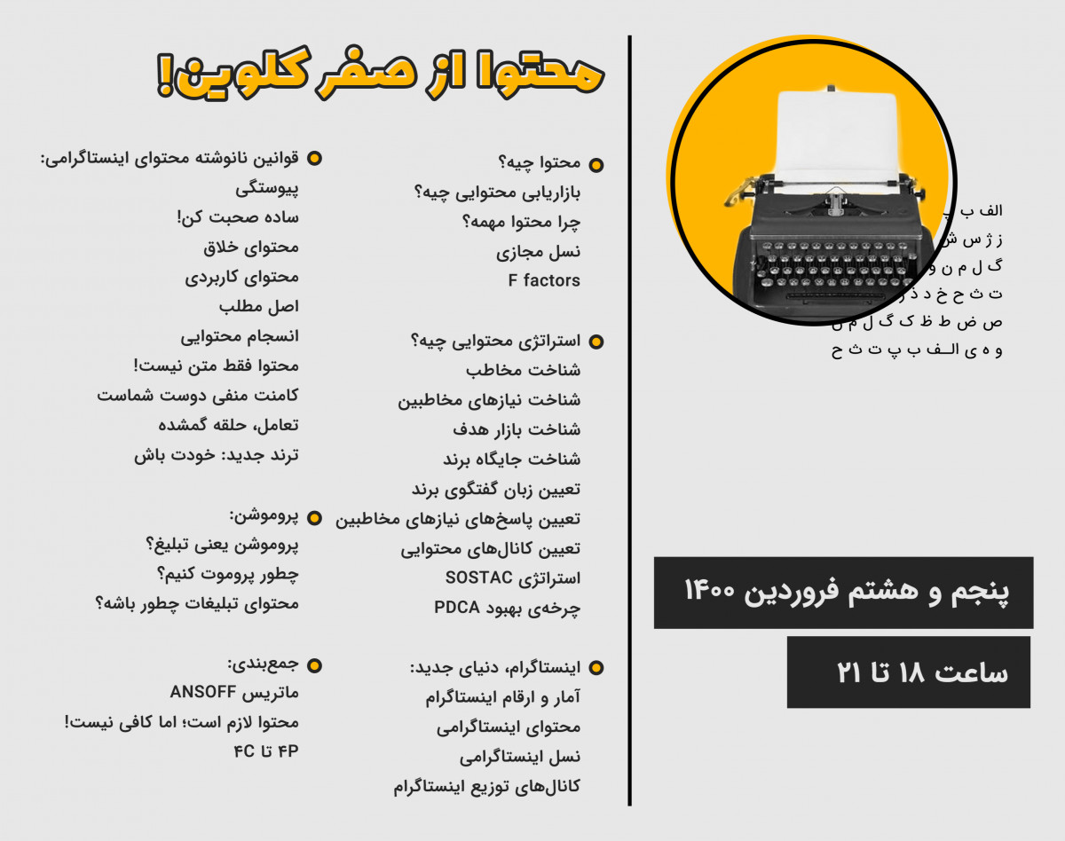 وبینار بازاریابی محتوایی از صفر کلوین