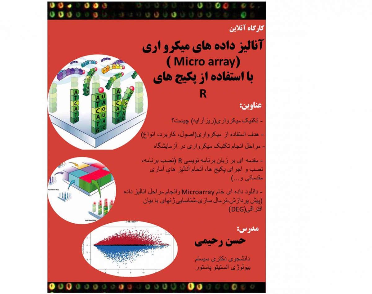 کارگاه آنلاین آنالیز داده های میکرو اری ( Micro array) با استفاده از پکیج های R