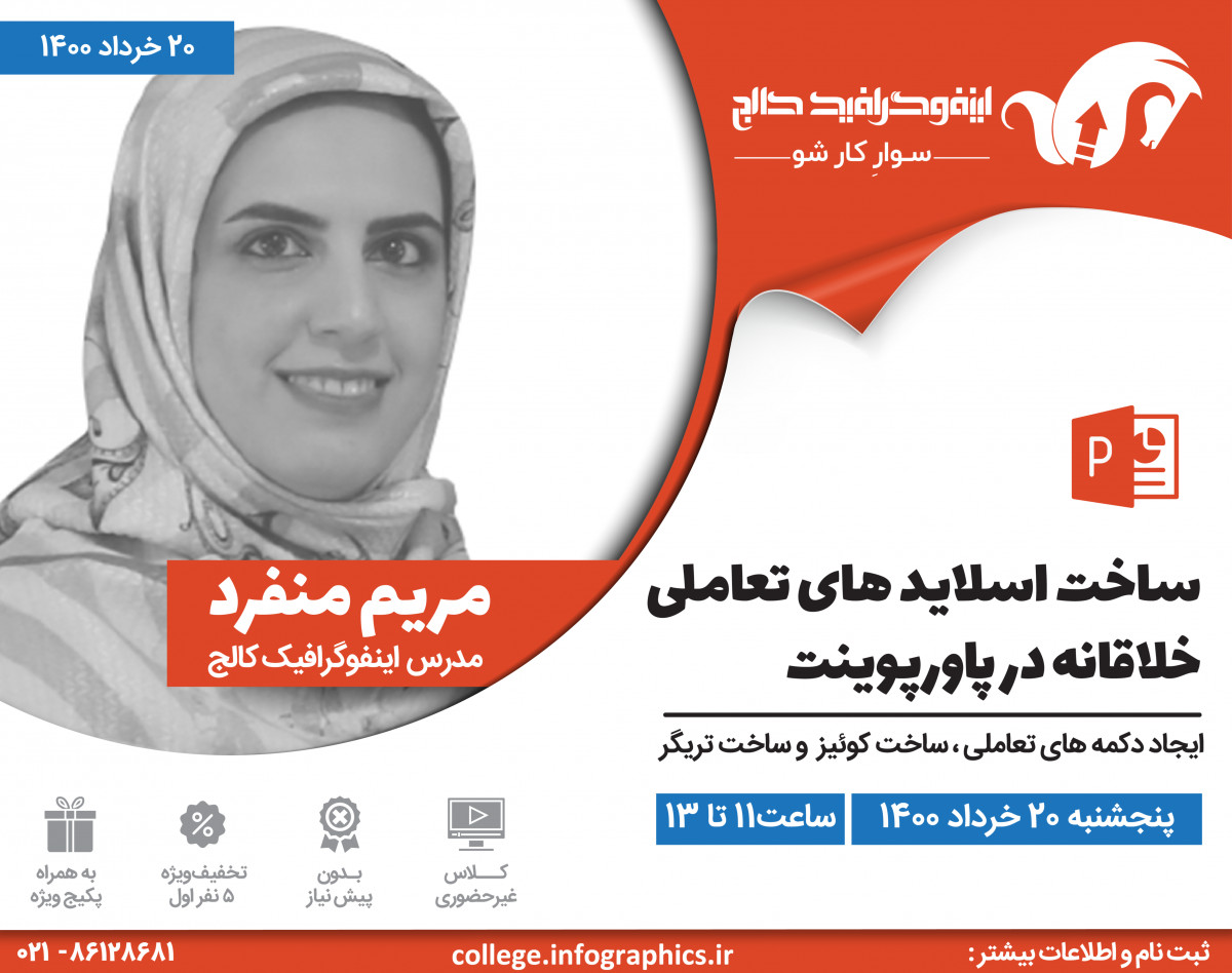 وبینار ساخت اسلایدهای تعاملی خلاقانه در پاورپوینت