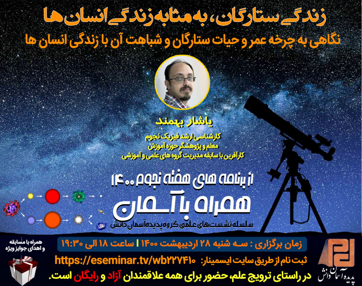 وبینار زندگی ستارگان، به مثابه زندگی انسان ها (نگاهی به چرخه عمر و حیات ستارگان و شباهت آن با زندگی انسان ها)