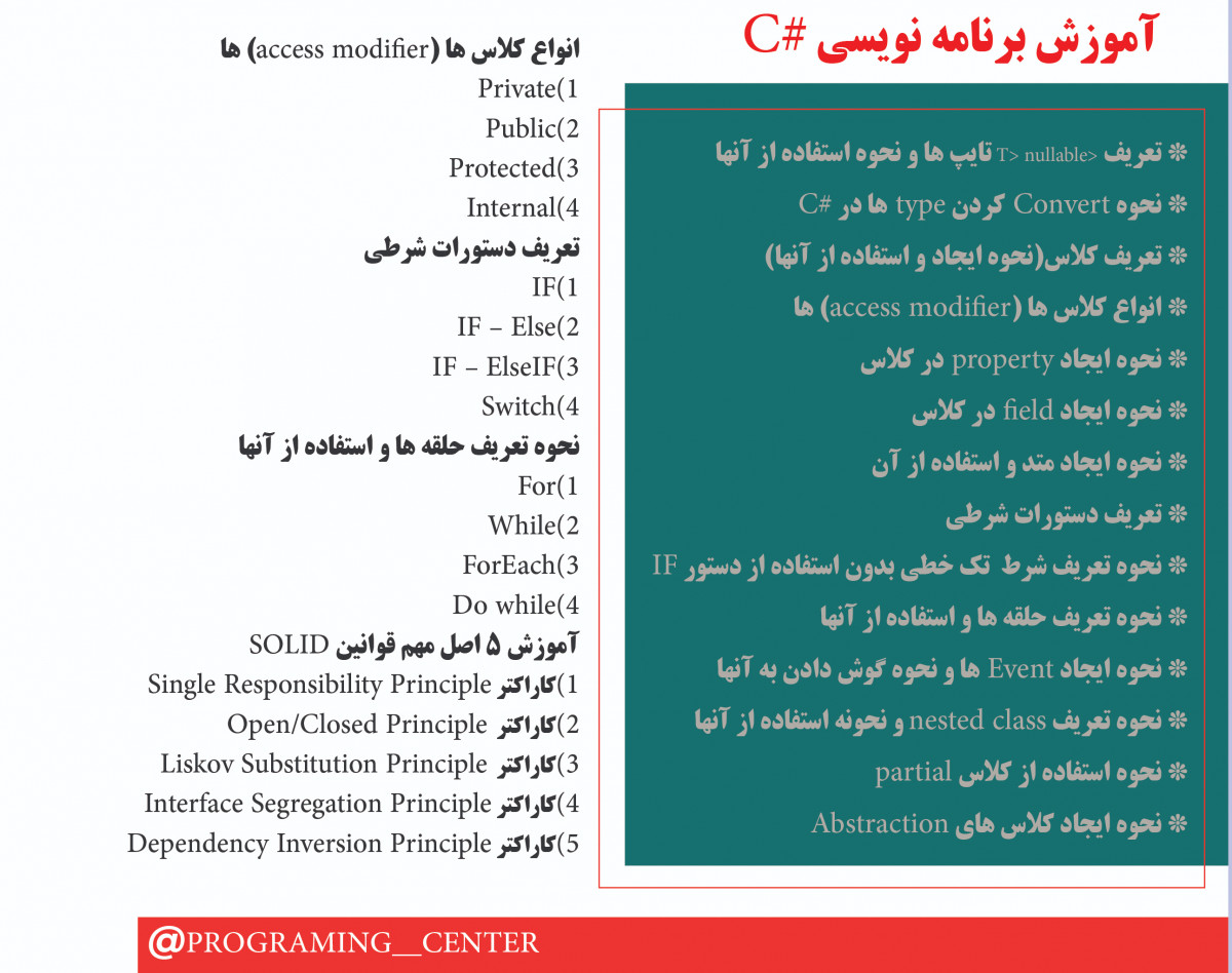 آموزش برنامه نویسی #C