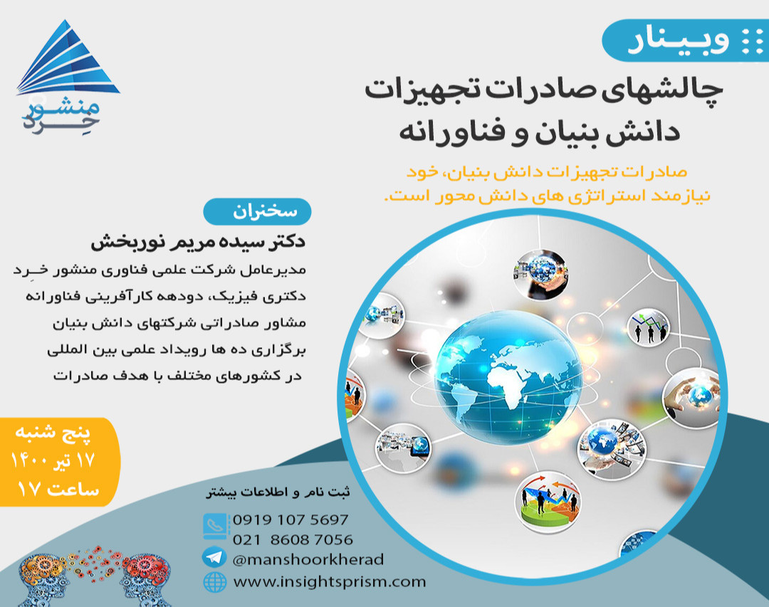 وبینار صادرات تجهیزات دانش بنیان و فناورانه (چالشها و استراتژی ها)