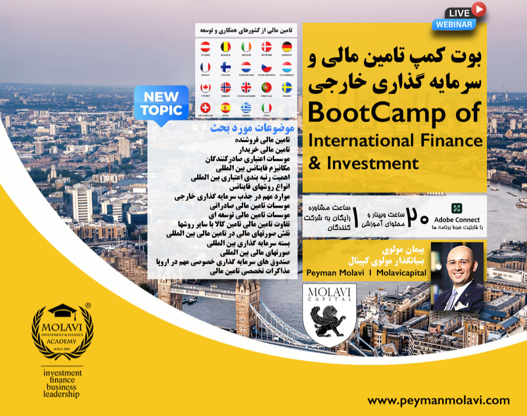 وبینار بوت کمپ تامین مالی بین المللی و سرمایه گذاری خارجی (دوره جامع 20 ساعته)