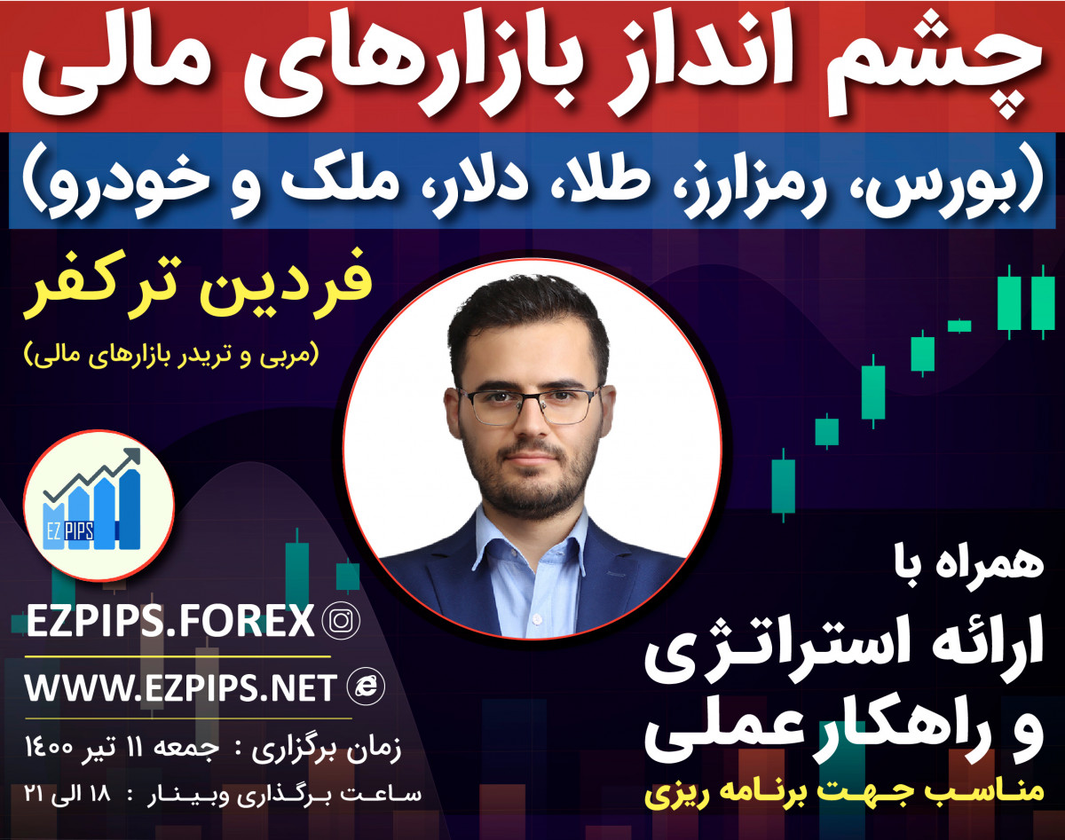 وبینار چشم انداز بازارهای مالی (بورس، رمزارز، طلا، دلار، ملک و خودرو) و ارائه استراتژی و راهکار عملی مناسب جهت برنامه ریزی