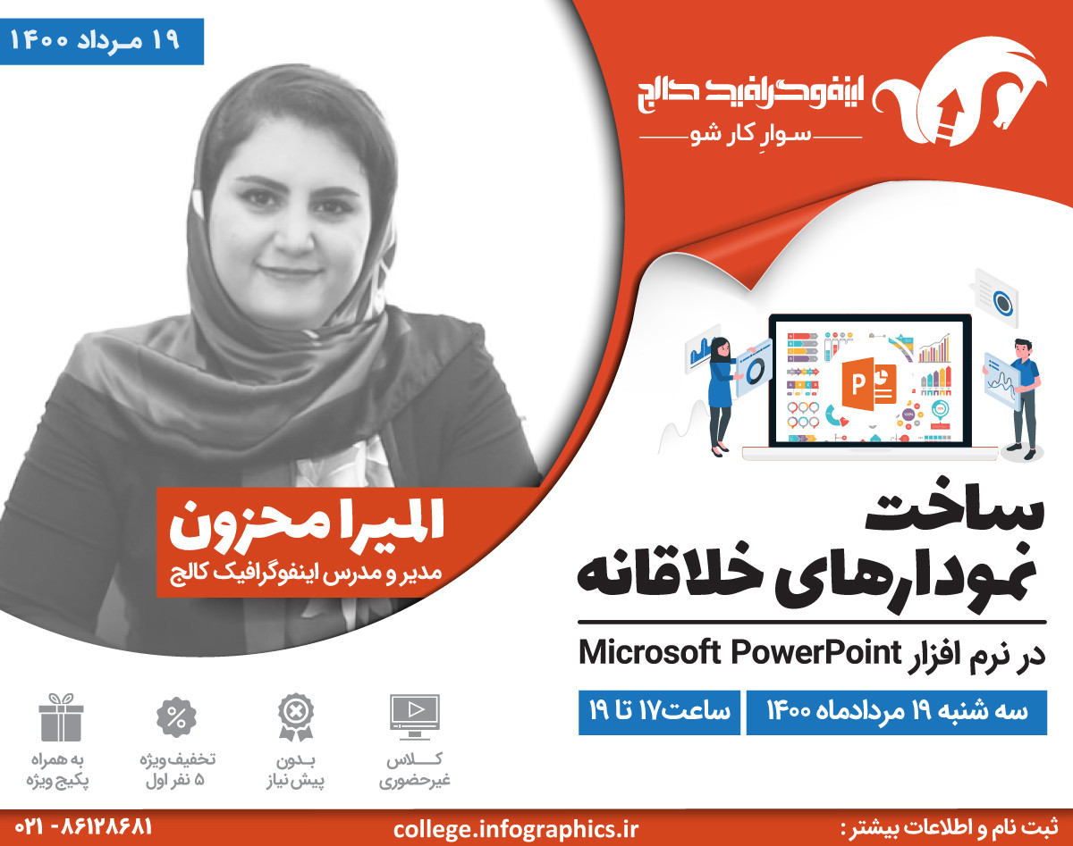 وبینار طراحی نمودارهای خلاقانه در نرم‌افزار پاورپوینت