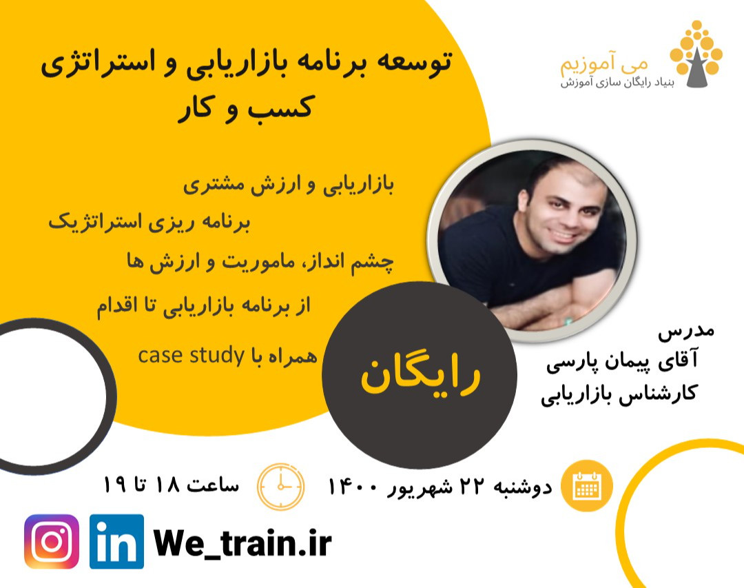 وبینار توسعه برنامه بازاریابی و استراتژی کسب و کار