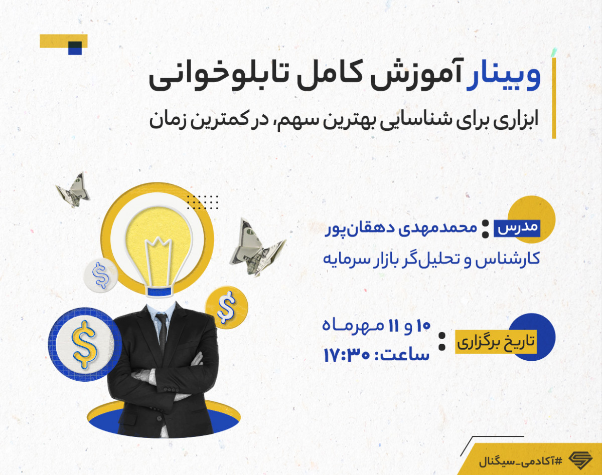 وبینار آموزش کامل تابلوخوانی سیگنال | شناسایی بهترین سهم در کمترین زمان + پرسش و پاسخ لایو