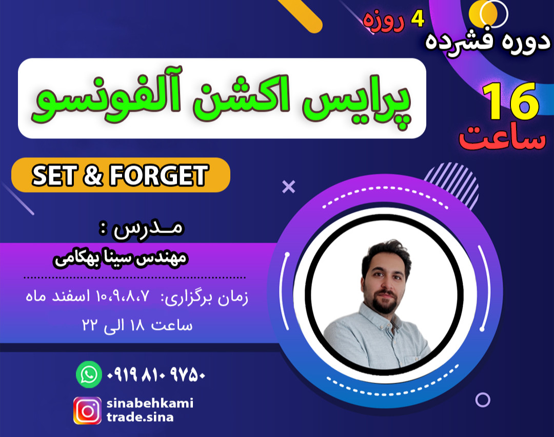 دوره فشرده 4 روزه پرایس اکشن آلفونسو (SET AND FORGET)