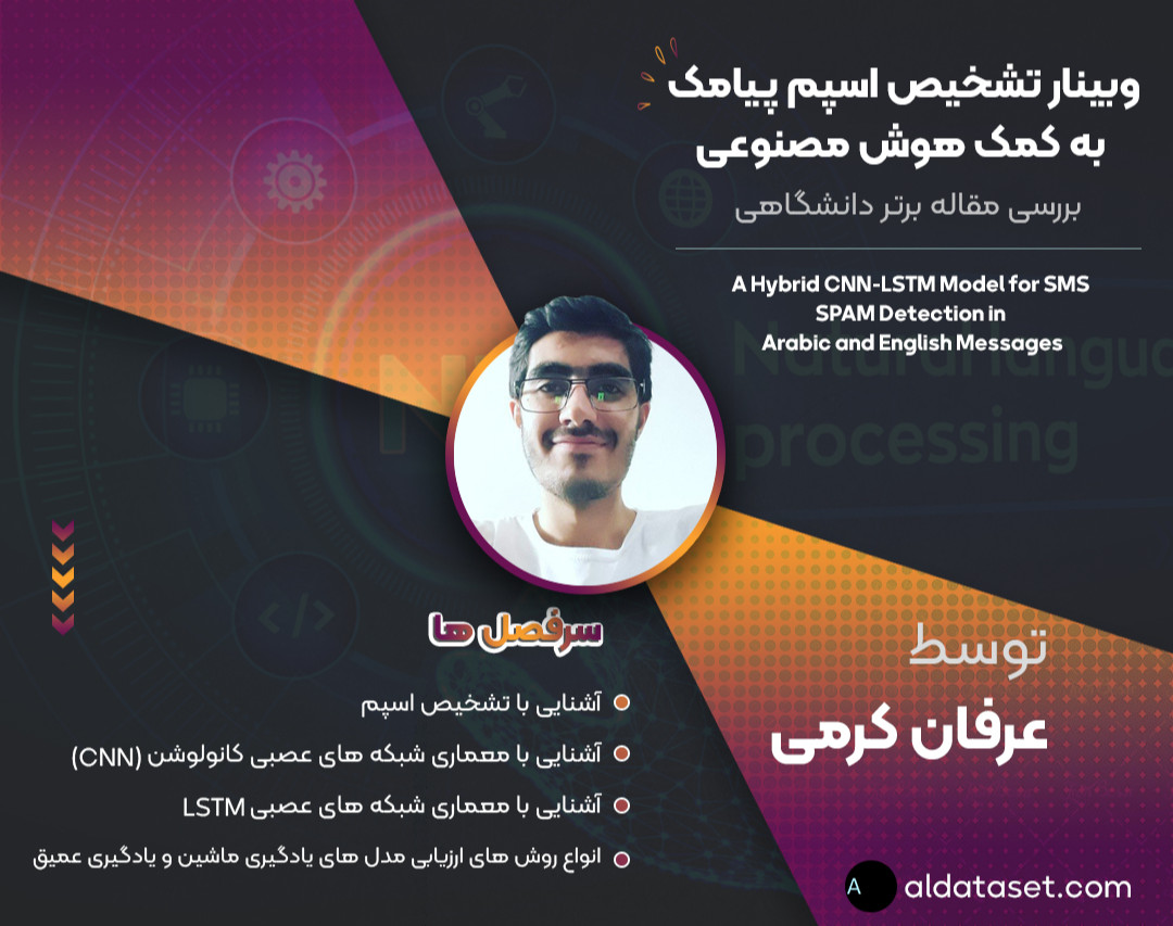 ویدئو وبینار تشخیص اسپم SMS به کمک هوش مصنوعی | مقاله برتر دانشگاهی