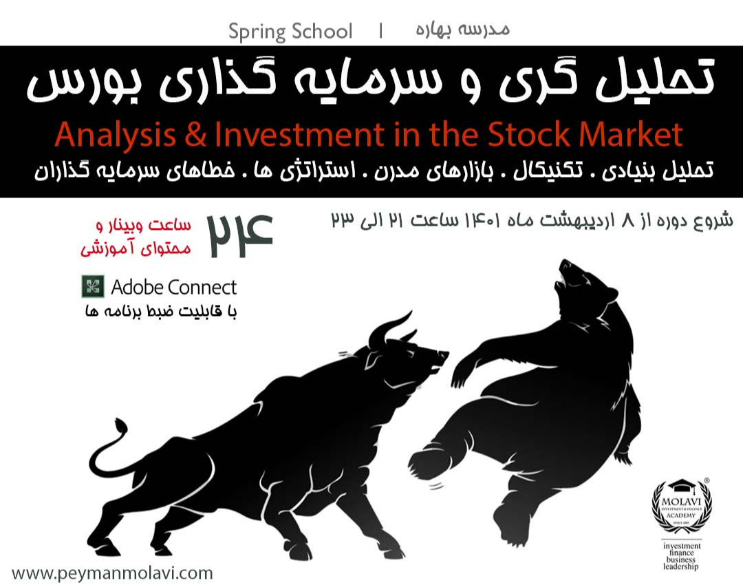 مدرسه بهاره تخصصی تحلیل گری و سرمایه گذاری در بورس (دوره جامع 24 ساعته)