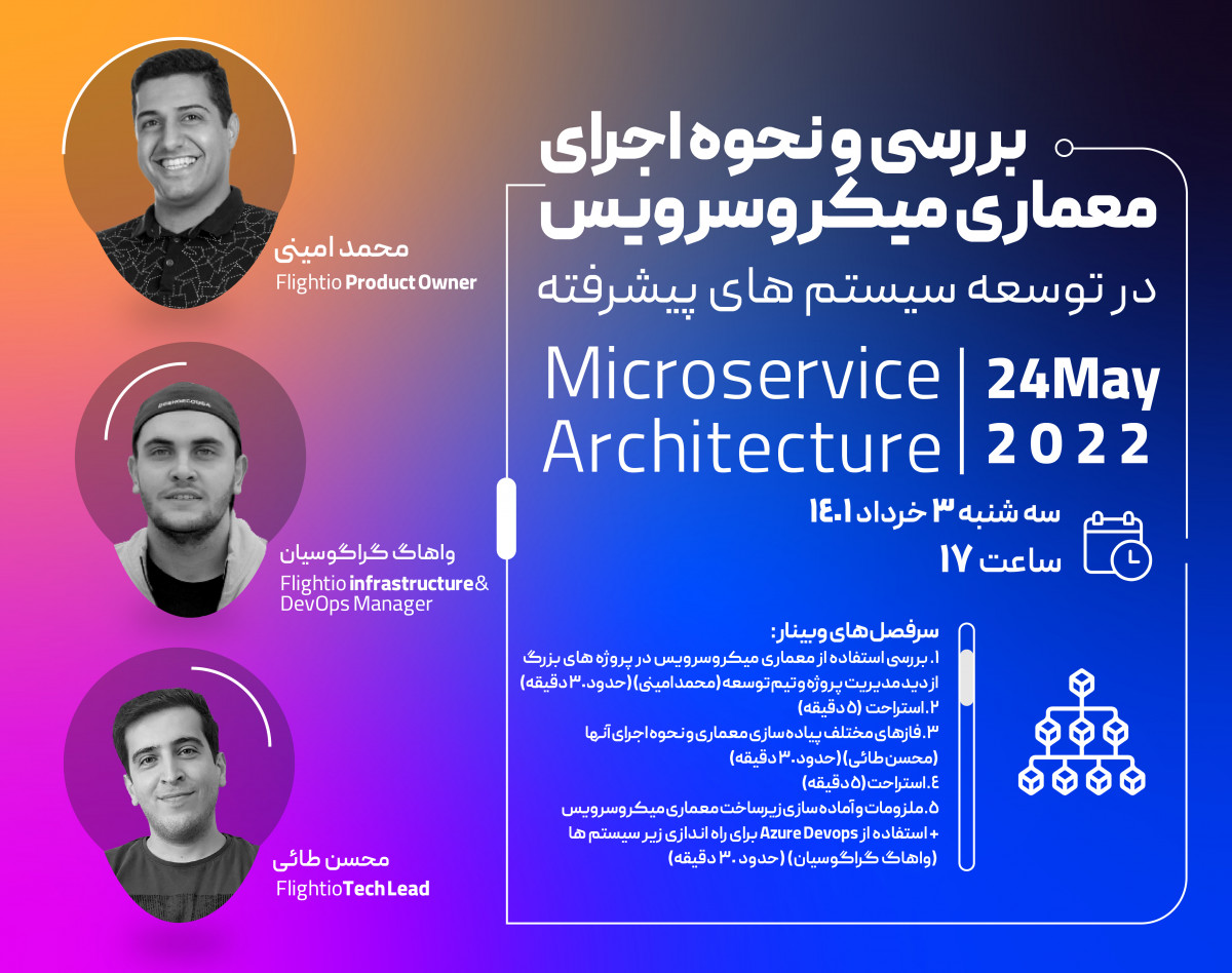 وبینار بررسی و نحوه اجرای معماری میکروسرویس در توسعه سیستم‌های پیشرفته