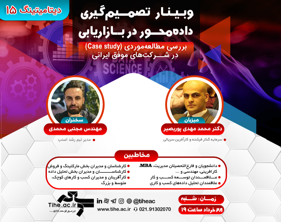وبینار تصمیم‌گیری داده‌محور در بازاریابی: بررسی مطالعه‌موردی (Case study) در شرکت‌های موفق ایرانی
