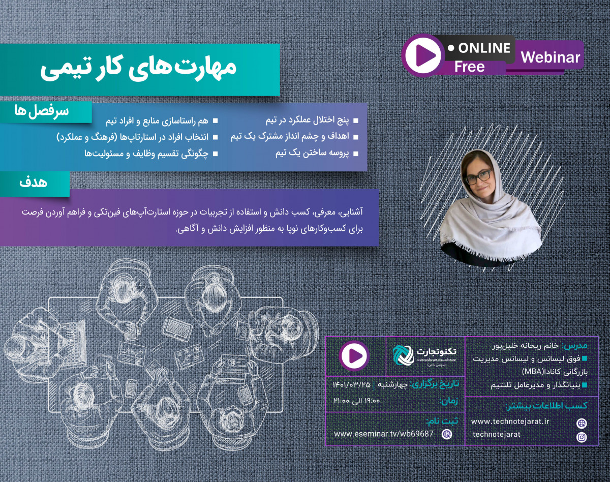 وبینار مهارت‌های کار تیمی استارت‌آپ‌ها