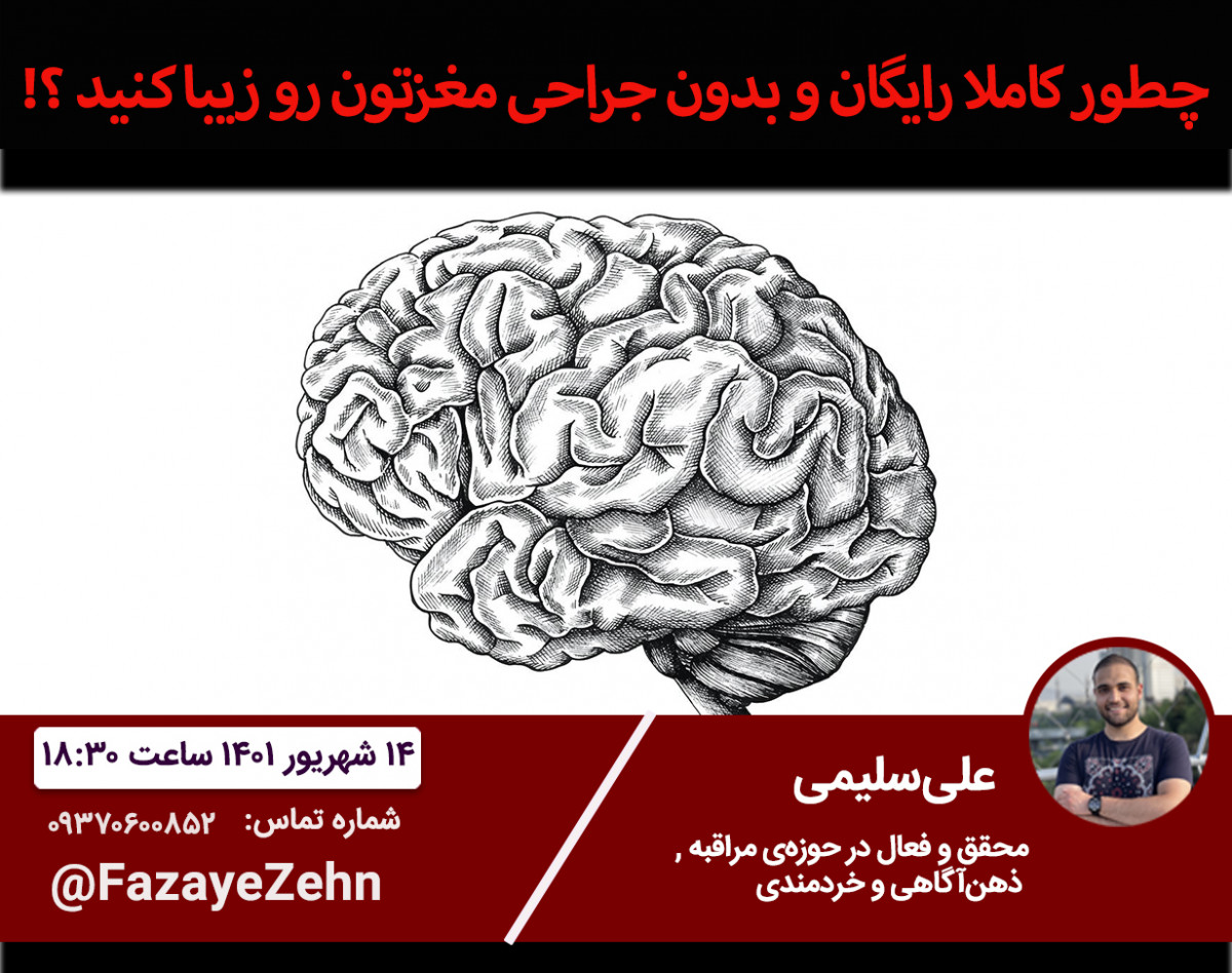 وبینار میدونستید میتونید مغزتون رو بدون جراحی و کاملا رایگان خوشگل کنید ؟؟ (تاثیرات مدیتیشن و ذهن‌آگاهی بر شکل مغز)