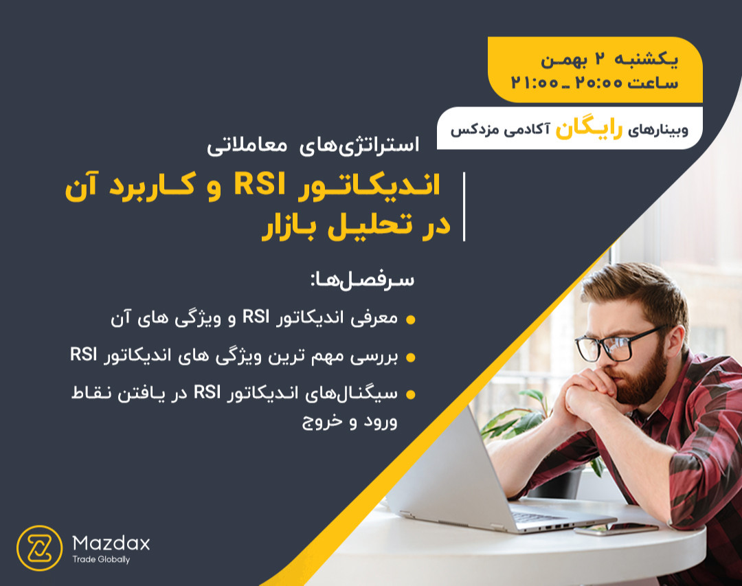 وبینار اندیکاتور RSI‌ و کاربرد آن در تحلیل بازار