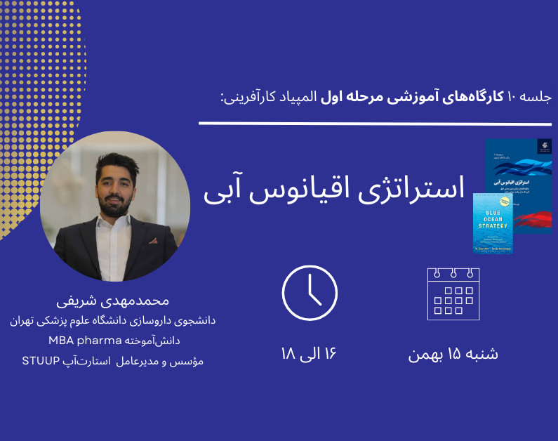 وبینار جلسه دهم کارگاه آمادگی المپیاد کارآفرینی: استراتژی اقیانوس آبی