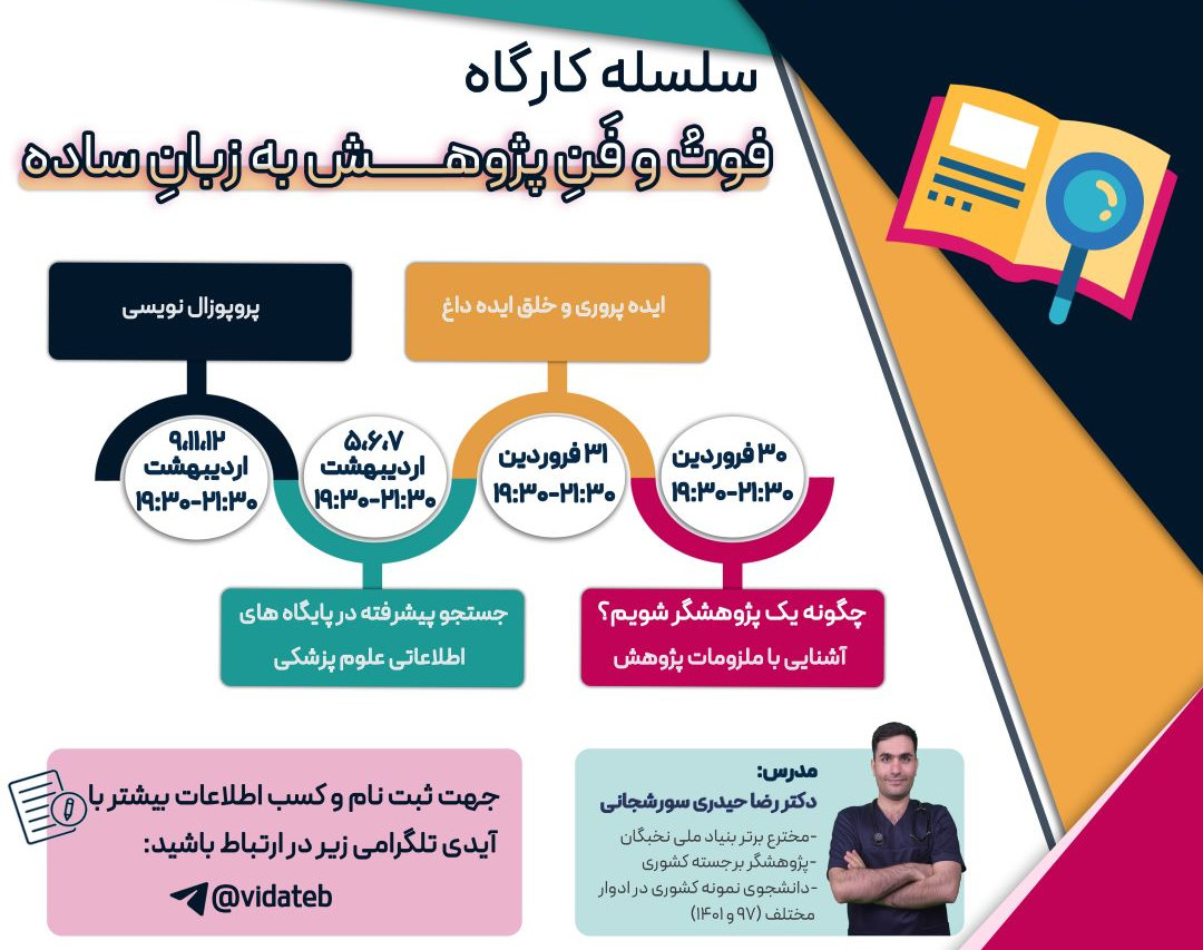 وبینار فوت و فن پژوهش به زبان ساده: جستجو پیشرفته در پایگاه های اطلاعاتی علوم پزشکی