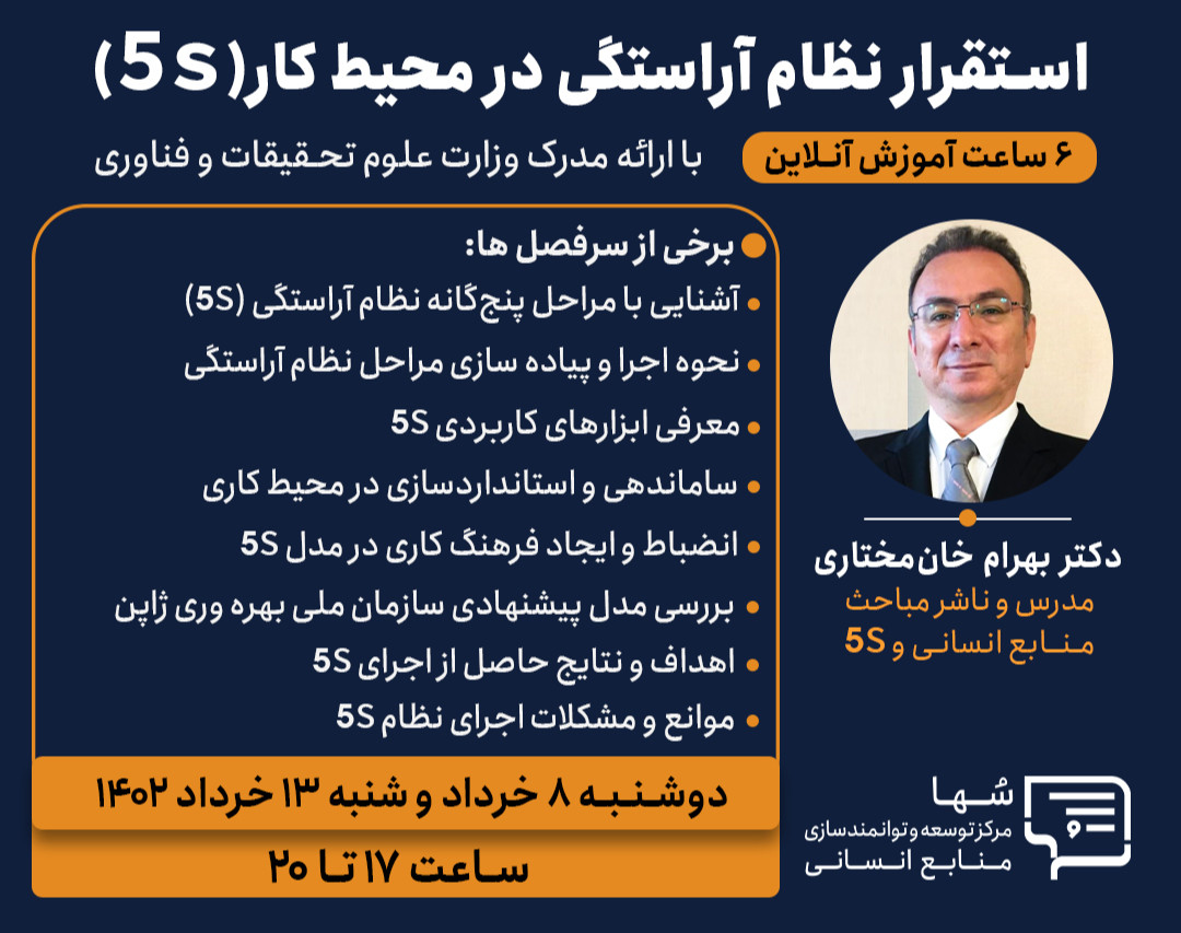 وبینار استقرار نظام آراستگی در محیط کار(5s)