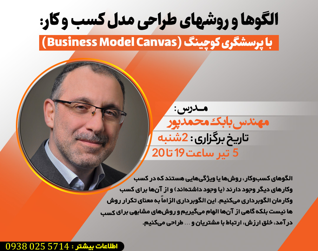 وبینار الگوها و روشهای طراحی مدل کسب و کار : با پرسشگری کوچینگ ی (Business Model Canvas)