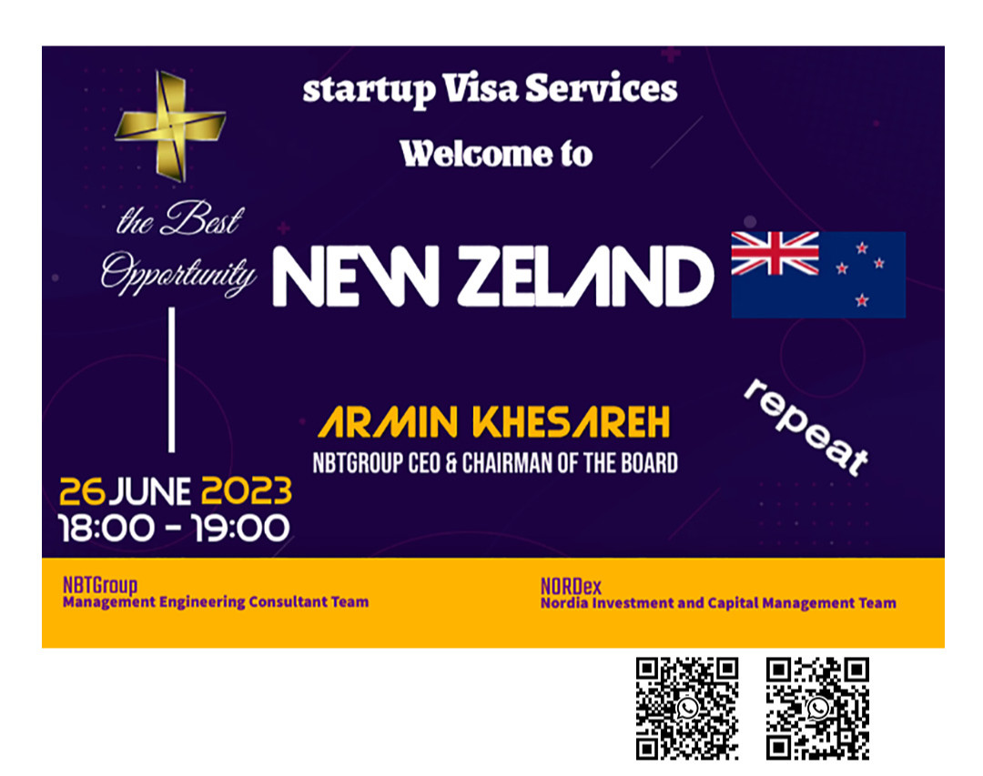 وبینار عضویت در تیم استارت آپ ویزای نیوزلند - ویژه ترین فرصت پیشنهادی 2023- تکرار