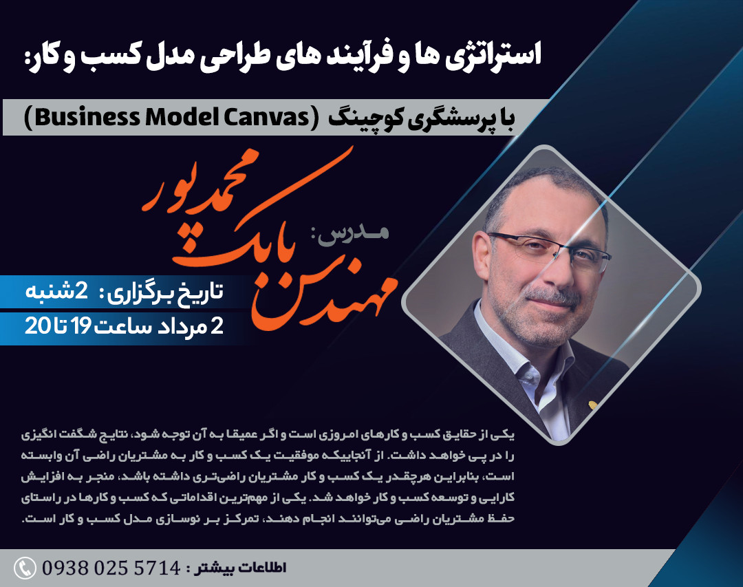 وبینار استراتژی ها و فرآیند های طراحی مدل کسب و کار : با پرسشگری کوچینگ ی (Business Model Canvas)