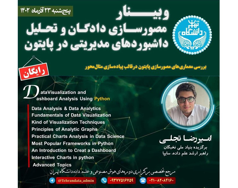وبینار رایگان مصورسازی دادگان و تحلیل داشبوردهای مدیریتی در پایتون