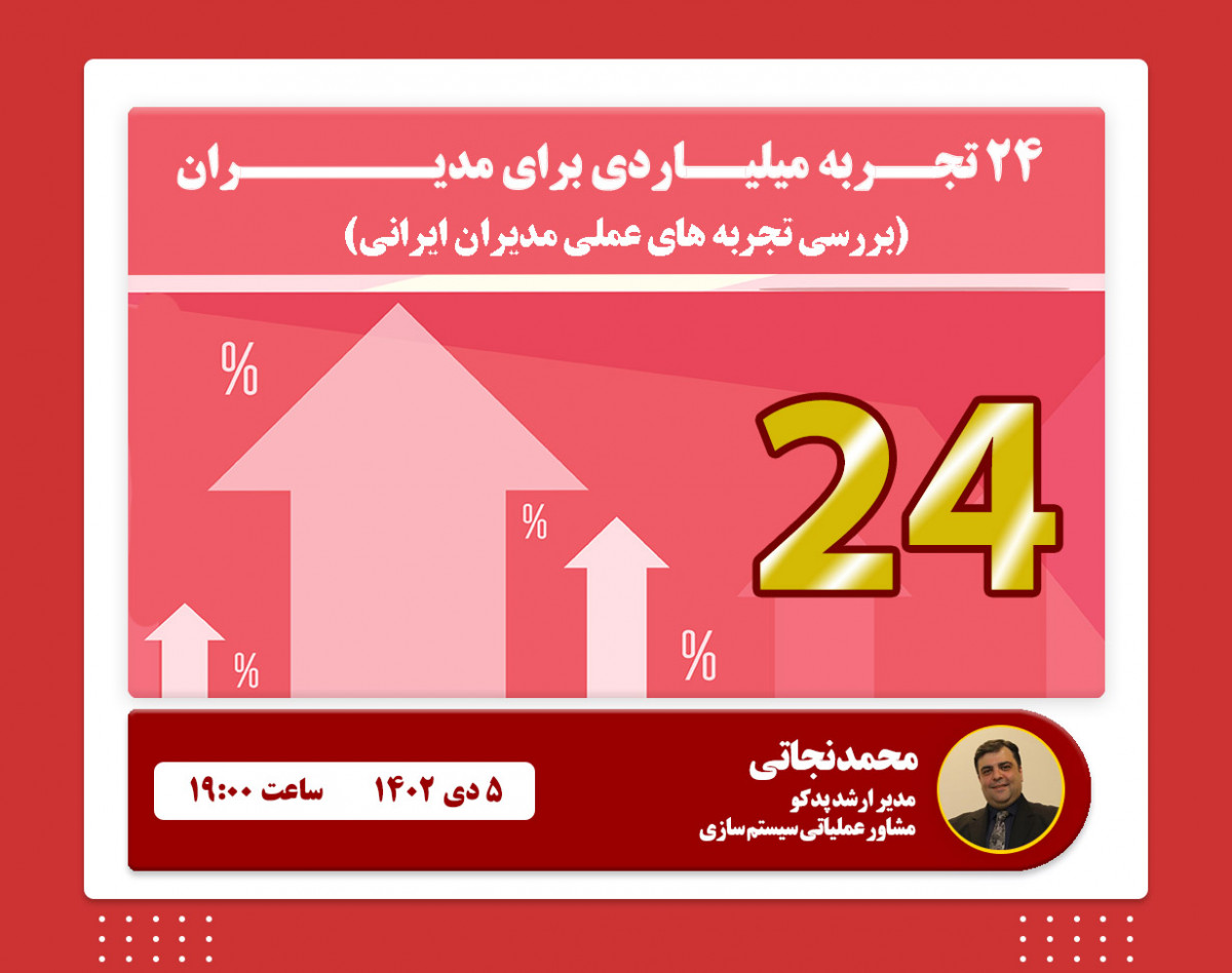 وبینار 24 تجربه میلیاردی برای علاقمندان به مدیریت!