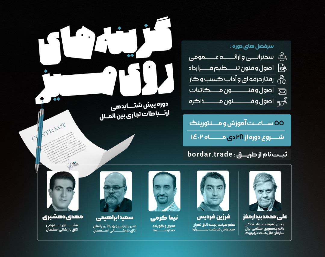 وبینار ارتباطات تجاری بین الملل(گزینه های روی میز)