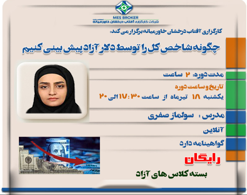 ویدئو وبینار چگونه شاخص کل را توسط دلار آزاد پیش بینی کنیم (کارگزاری آفتاب درخشان خاورمیانه)