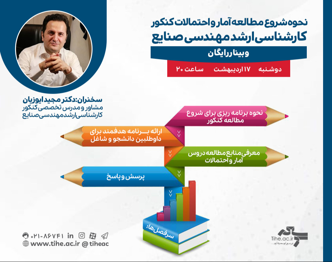 وبینار نحوه شروع مطالعه آمار و احتمالات کنکور کارشناسی‌ارشد مهندسی صنایع»