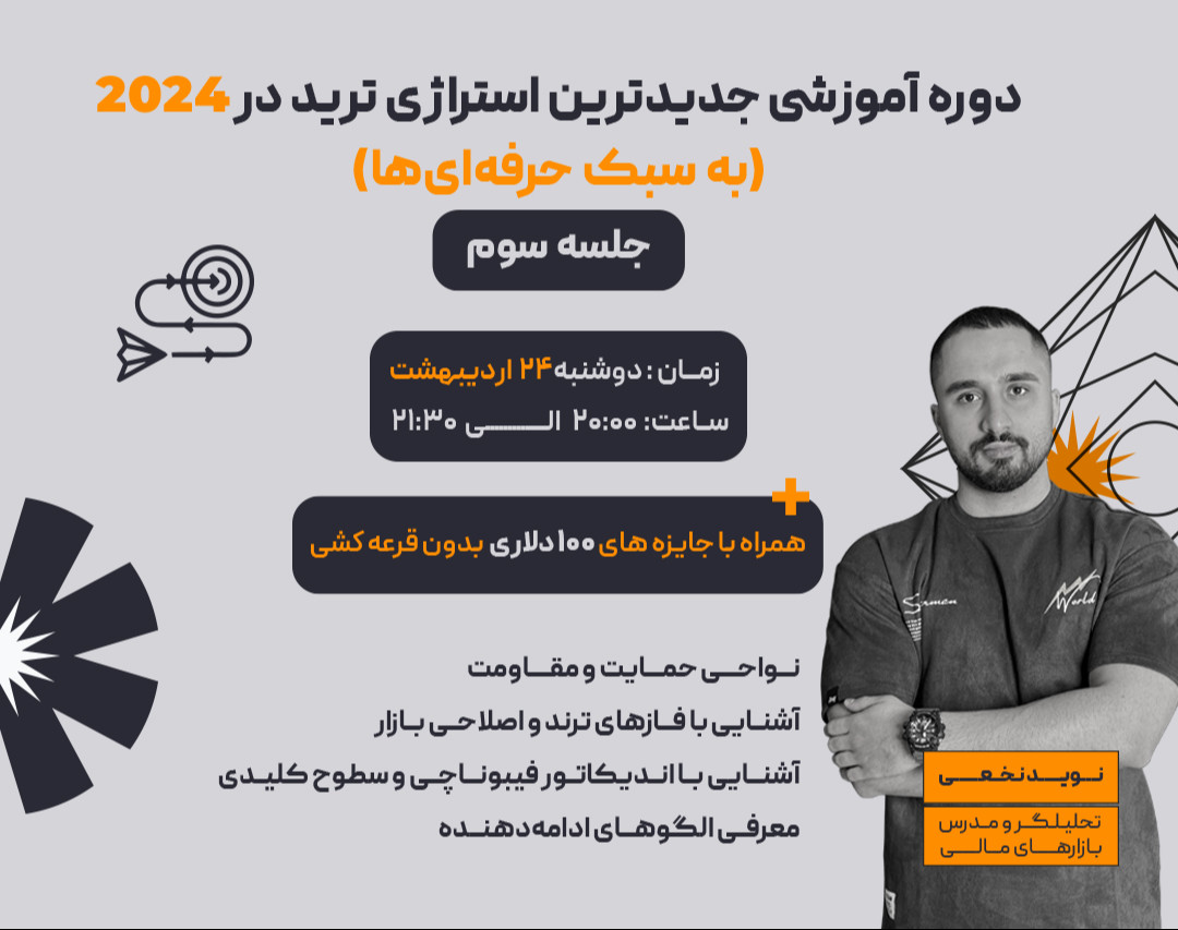 وبینار دوره آموزشی جدیدترین استراتژی ترید در ۲۰۲۴ (به سبک حرفه‌ای‌ها) جلسه سوم