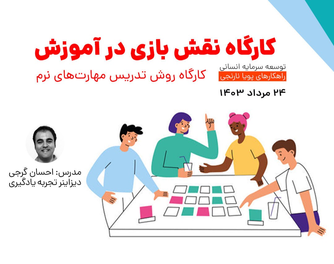 کارگاه «نقش بازی در آموزش» به همراه گواهی شرکت در کارگاه